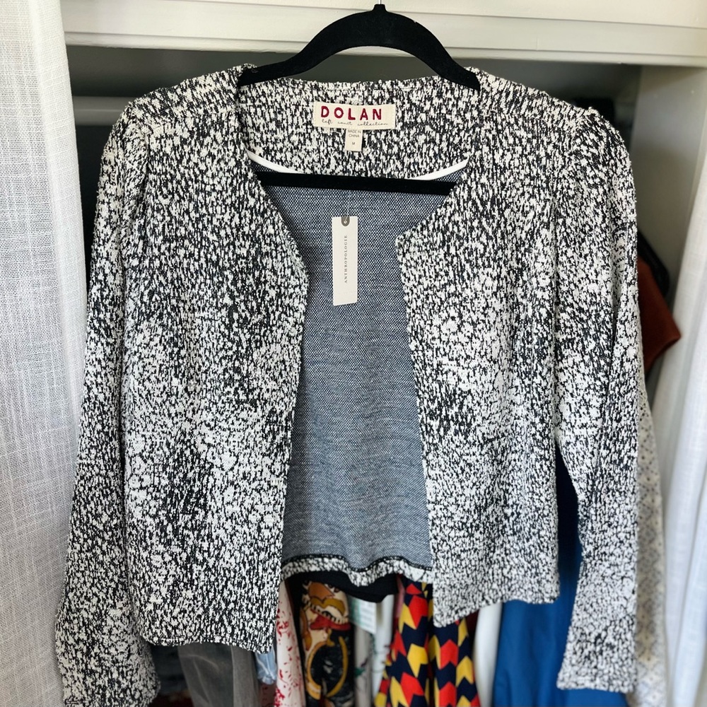 Anthropologie | NWT Black/White Crop Cardigan (Size M)